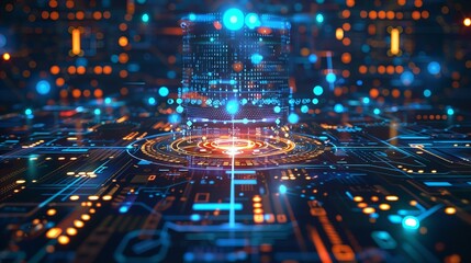 Futuristic Digital Circuit Board