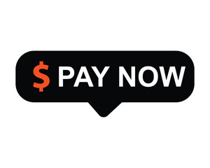 Pay now button icon vector commercial illustration isolated on white background.