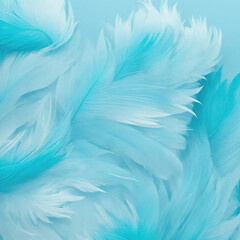 Fototapeta premium Stylish Cyan Soft Feathers Background