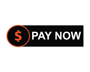 Pay now button icon vector commercial illustration isolated on white background.
