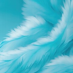 Stylish Cyan Soft Feathers Background