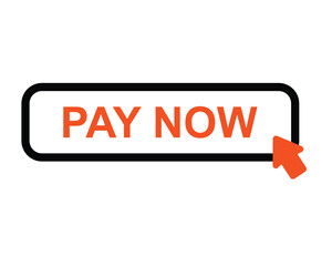 Pay now button icon vector commercial illustration isolated on white background.