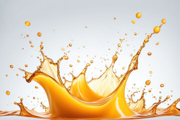 Energetic Liquid Motion Capturing Fluid Dynamics. Orange juice with splash elegant Isolated on white background. Ai Generativ 