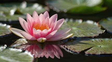 pink water lily