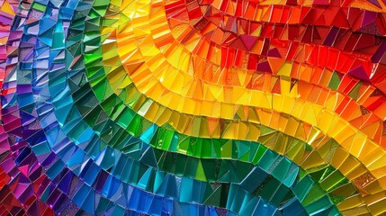 Obraz premium A vibrant 3D mosaic of rainbow hues embodying LGBTQ