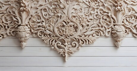 White wooden textures with carving and detailing - Whitewashed Wood
