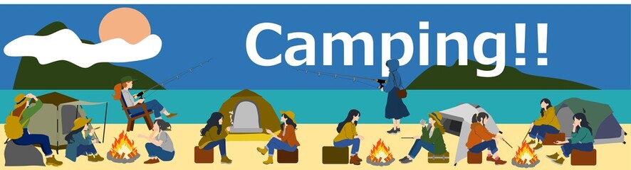 キャンプ場のイラスト	