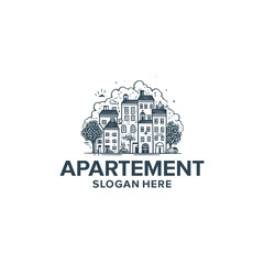 Apartment, building and architecture logo vector illustration