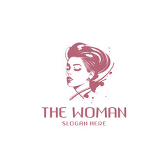Beautiful woman logo vector illustration