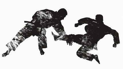 Fototapeta premium A couple of people floating in the air, perfect for travel or freedom concepts