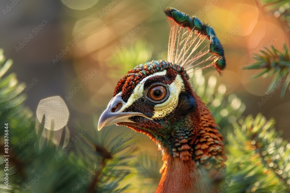 Poster a detailed image of a bird perched in a tree, suitable for nature and wildlife themes