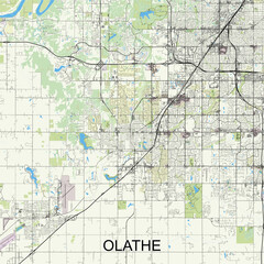 Olathe, Kansas, United States map poster art