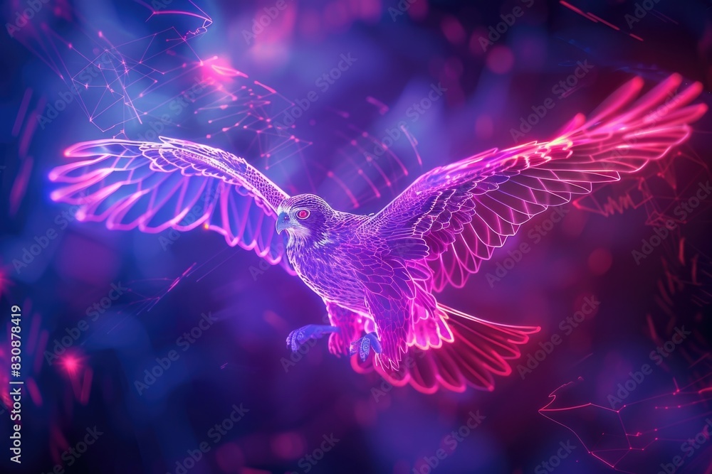 Poster a bird soaring through the sky, suitable for nature concepts