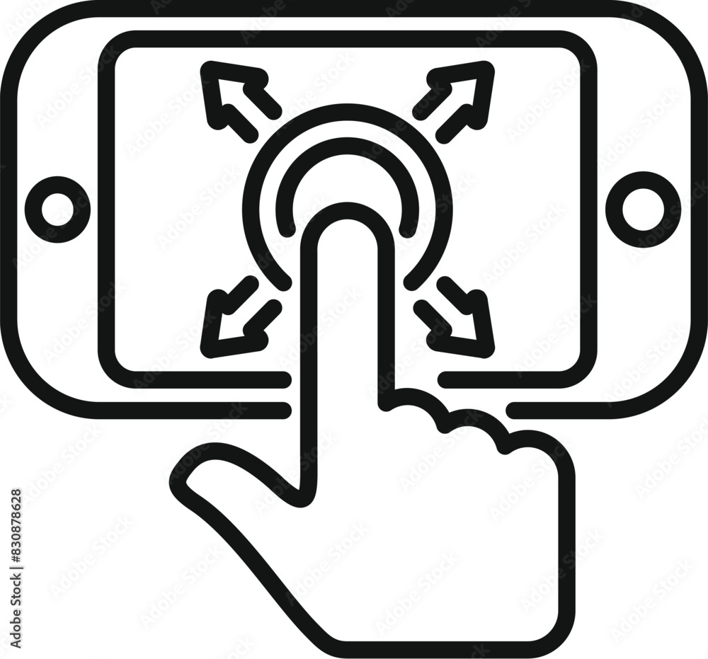 Poster simple and modern mobile touchscreen interface icon for smartphone interaction and digital user expe