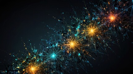Fototapeta premium Colorful abstract background with layered digital circuits and data pathways