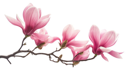 Fototapeta premium PNG Pink magnolia branch blossom flower petal.