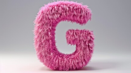 Fototapeta premium Pink feather letter G, suitable for design projects