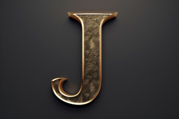 Stylish golden letter J on a sleek black background. Perfect for branding and design projects