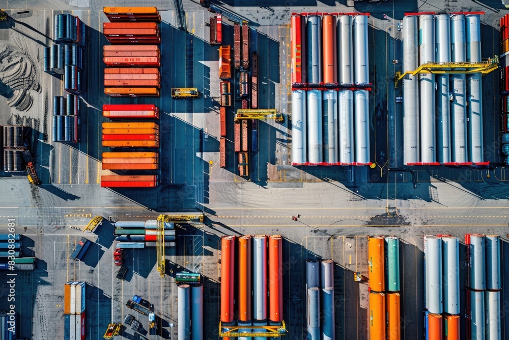 Aufkleber aerial view of a large container yard. suitable for logistics and transportation concepts