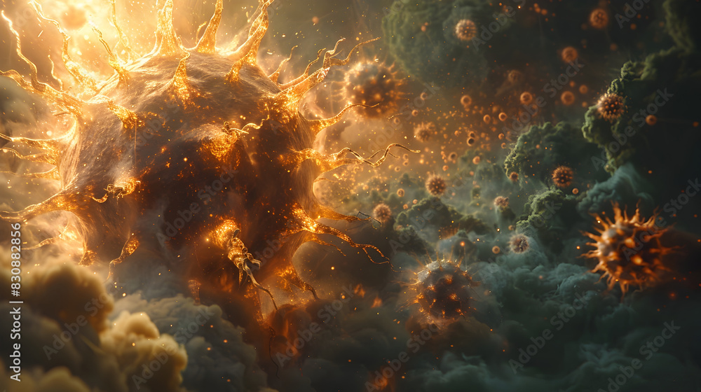 Poster Captivating Cosmic Eruption A Mesmerizing Celestial Display of Energy and Light