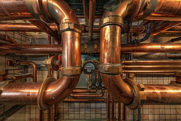A network of connected pipes for industrial use