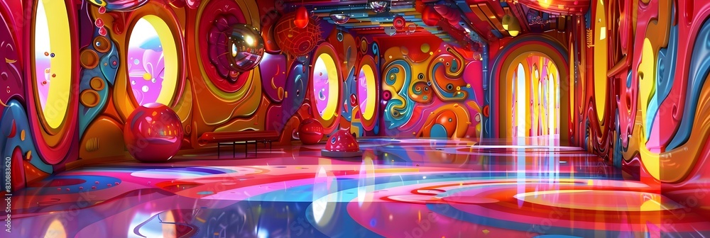 Aufkleber captivating kaleidoscopic dreamscape a mesmerizing journey through vibrant abstract patterns and pri