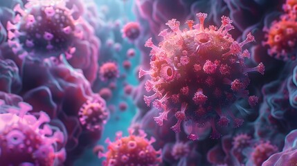 Captivating Microscopic View of Intricate Viral and Bacterial Structures Revealing the Complexity of Microorganisms