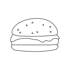 Burger Icon Vector Illustration Logo Template