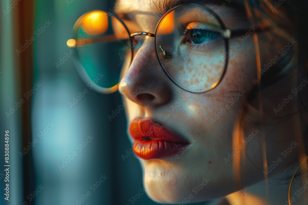 Poster blurred image showing a close-up of an object with bright light creating a bokeh effect