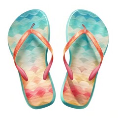 Isolated pair of flip-flops on a white background