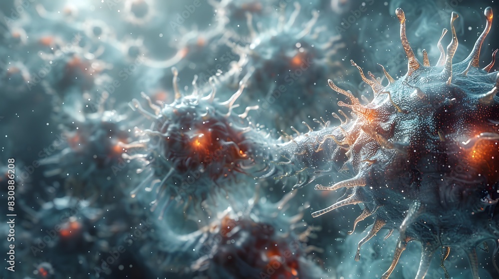 Aufkleber detailed microscopic view of cellular structures and microbiological entities