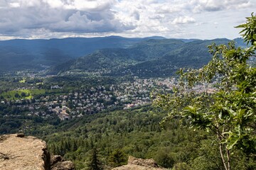 View from the rock of Baden Baden in the Black Forest