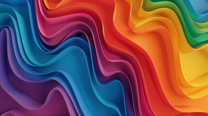 Abstract 3D waves in rainbow colors symbolizing LGBTQ