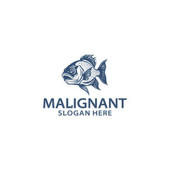 Fototapeta premium Malignant fish logo vector illustration