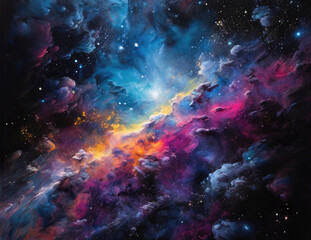 Fototapeta premium Space background. Cosmic theme illustration.