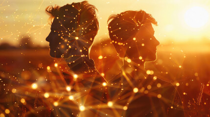 Gemini, sign of the zodiac. Man in the image of a zodiac sign Twins