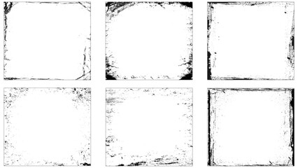 Obraz premium Collection of 6 grunge frame in one bundle. 
