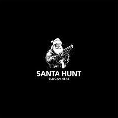Santa hunt logo vector illustration
