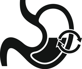 Black and white graphic symbol featuring an abstract arrow for versatile design use