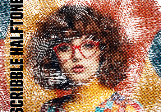 Scribble Halftone Effect