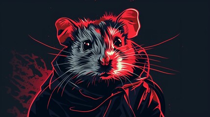 illustration of rat wearing a jacket