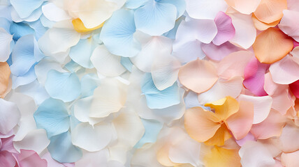 Colorful pastel background of flower petals