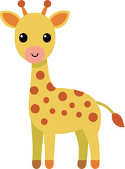Cute Giraffe illustration flat design element