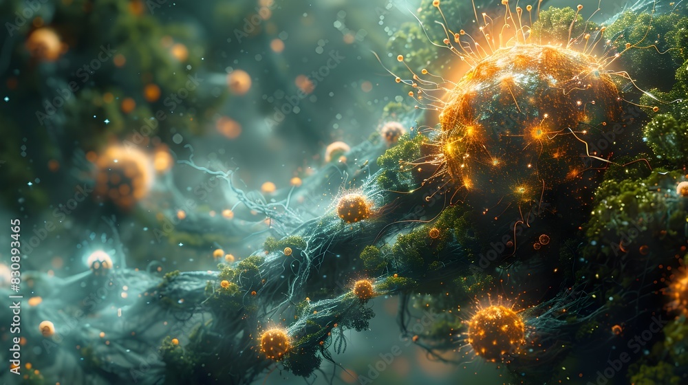 Poster mesmerizing cosmic explosion of luminous particles bursting with dynamic energy and galactic radianc