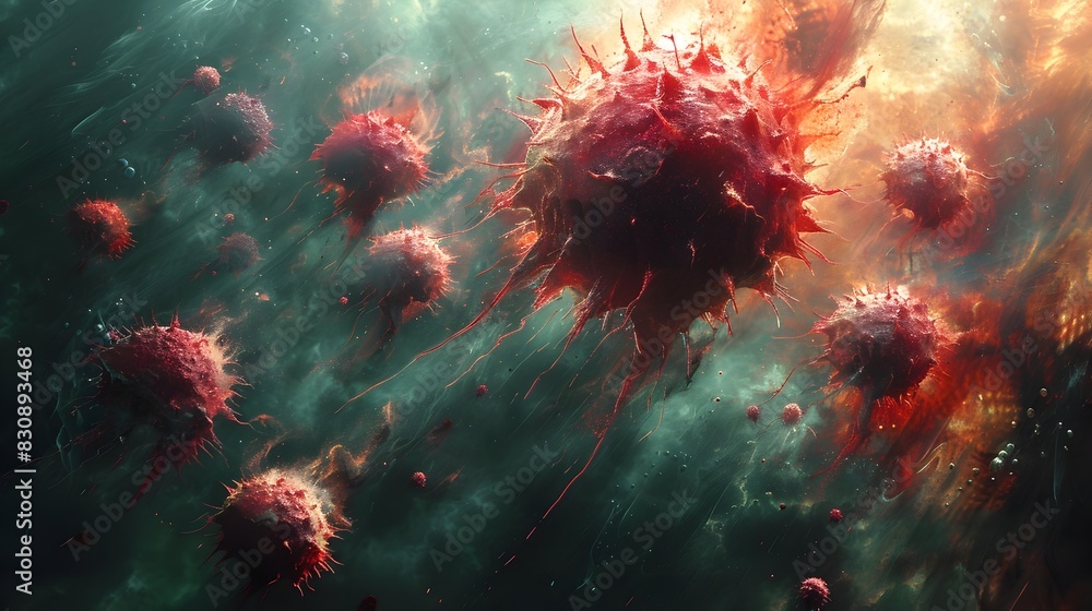 Poster mesmerizing cosmic explosion of radiant energy in the depths of boundless interstellar space