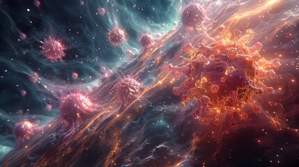 Mesmerizing Cosmic Explosion in Vibrant Interstellar Nebula Landscape