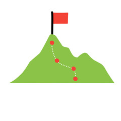 Mountain climbing route to peak