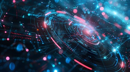 Captivating Abstract Technological Grid Background for IT Course Presentations and Visuals