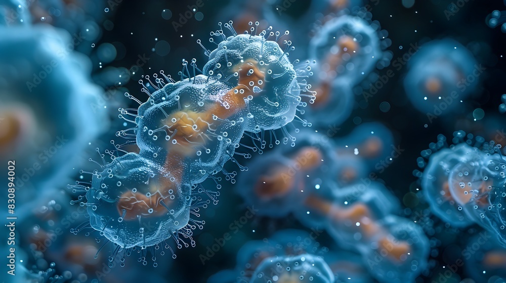 Poster mesmerizing microscopic exploring the vibrant underwater world of aquatic life