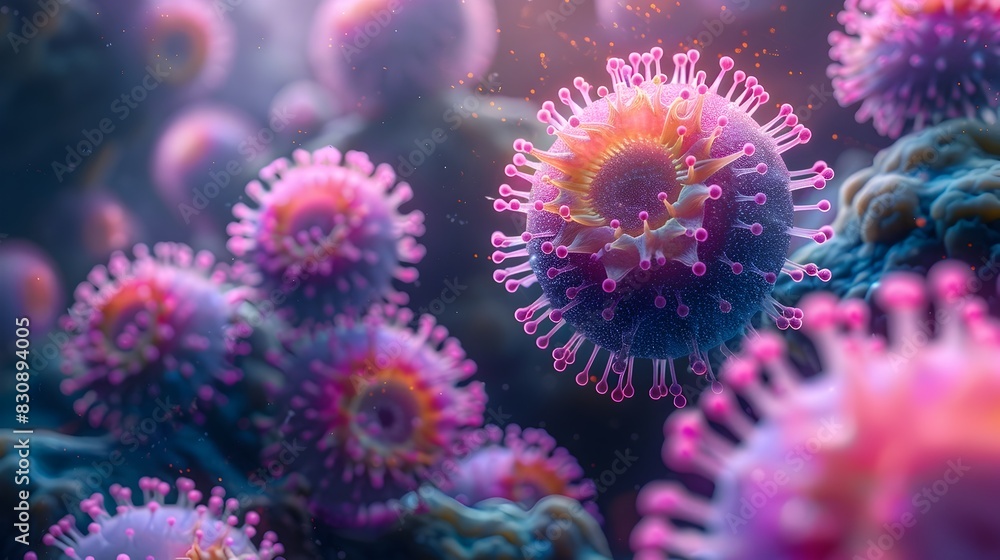 Aufkleber mesmerizing microscopic motifs an immersive voyage into the vibrant realm of digital abstraction